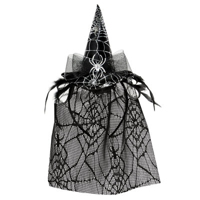 Halloween Spider Witch Hat Headband with Veil