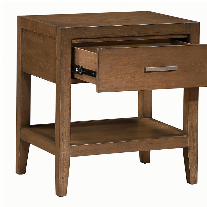 Finition brun clair de la table de chevet et du tiroir 1pc
