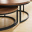Round Nesting Coffee Table Set of 2, Mid-Century Modern Stackable Wooden Tables for Living Room Industrial Style-1459310790