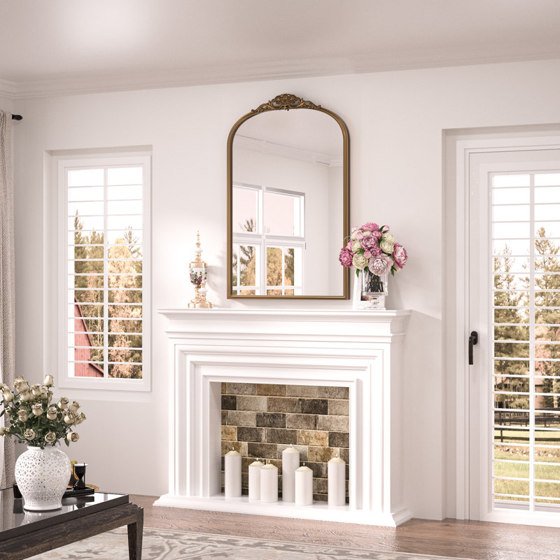 Iron Arch Mirror, Antique Gold, 91.4cm x 61cm, Vertical