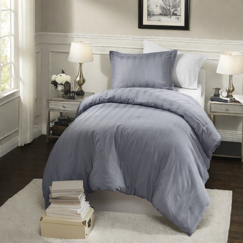 Durable Twin Xl Bedding Sets, Polyester Striped Modern Dorm Home