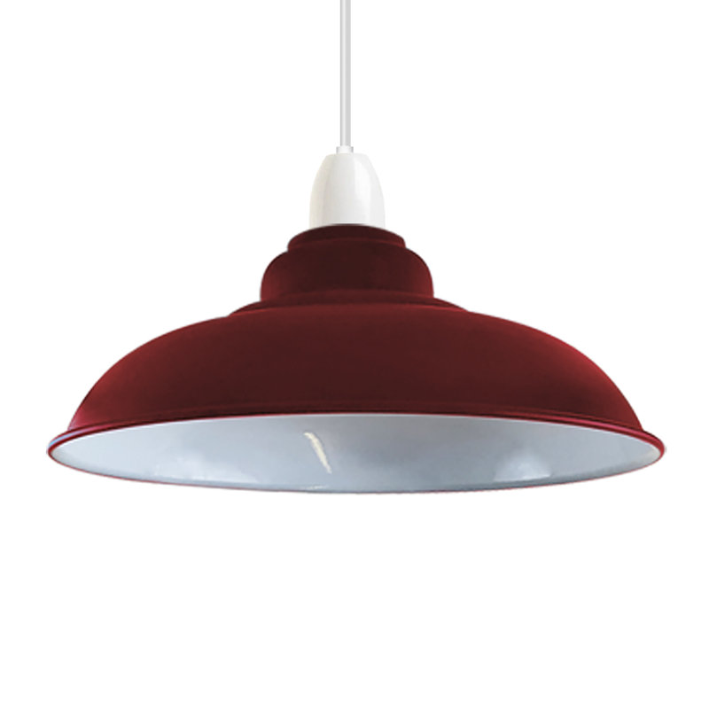 Genica Metal Bowl Lamp Shade ( Screw On ), Burgandy