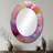 Abstract Lavender Tranquility Balance III - Abstract Oval Decorative Mirror On Metal-625603217