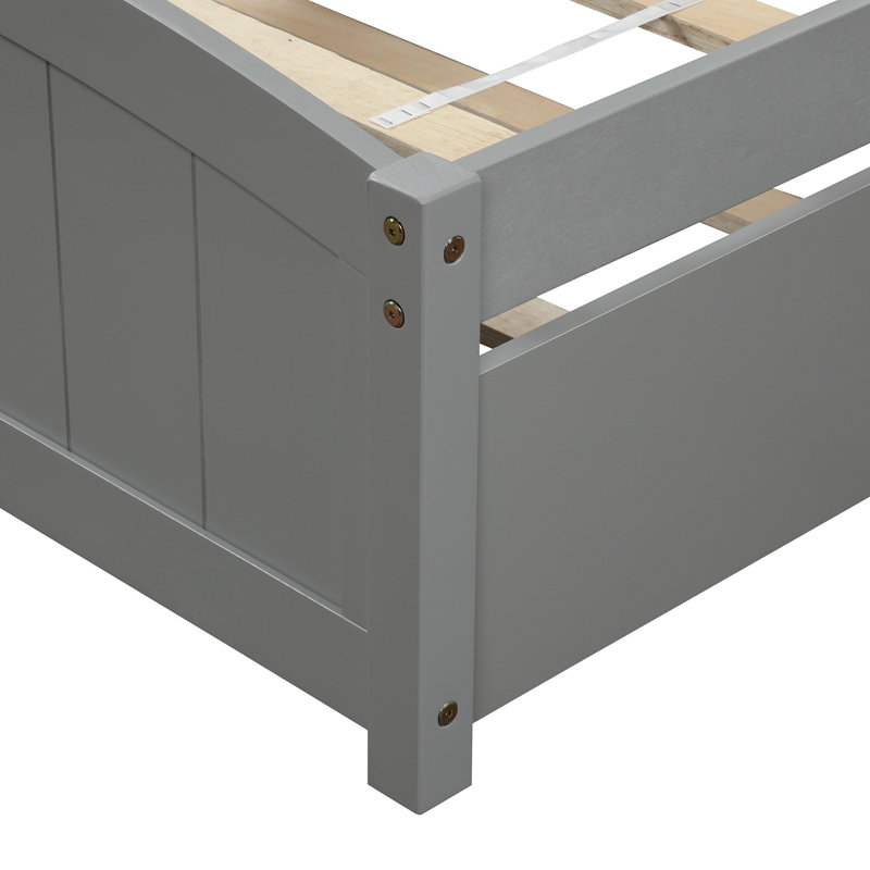 Lit plateforme simple avec lit gigogne Britanna de Harriet Bee, Gris