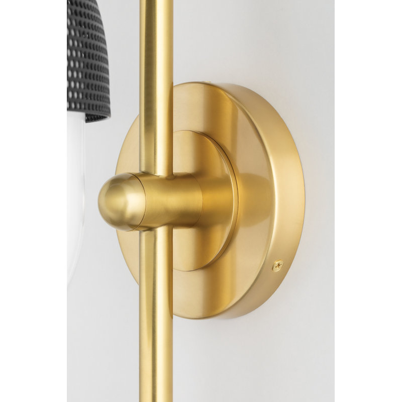 Nyack - 1 Light Wall Sconce - Polished Nickel/Black Finish, Aged Brass