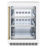 ZLINE Autograph 24" Touchstone Wine Cooler w/ White Glass Door & Bronze Handle