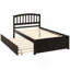 Base de lit simple avec lit gigogne en bois