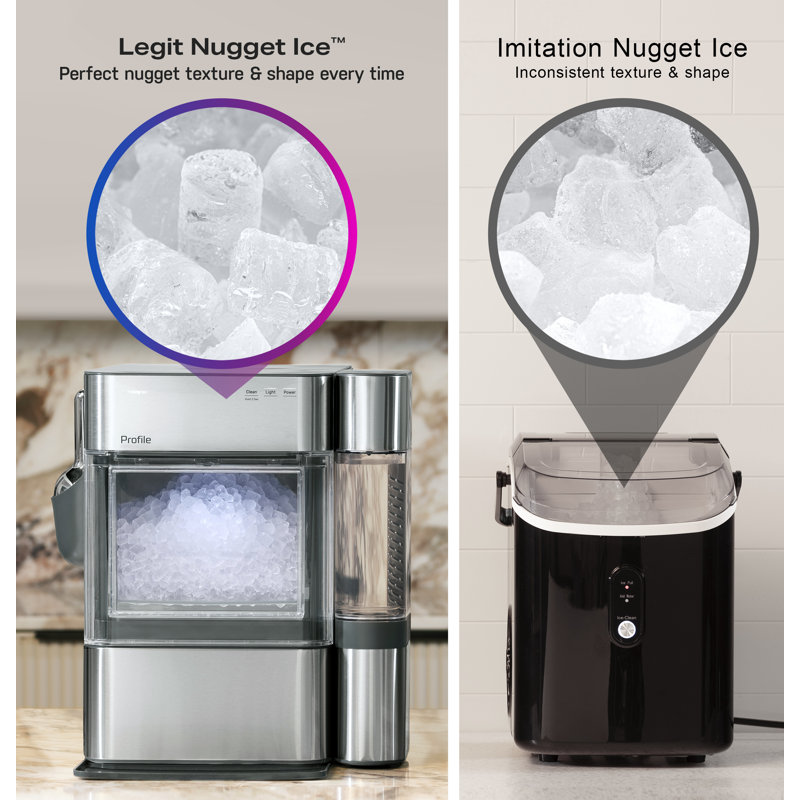 GE-Profile-Opal-2-0-Ultra-Nugget-Ice-Maker-with-Side-Tank-and-Scale-Inhibiting-Filter-XPIO13SWSS, Black
