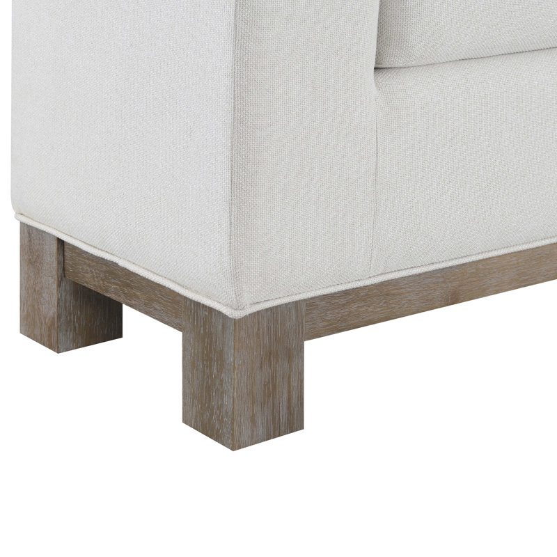 Banc rembourré Basilotto, H 24 po x l 59,5 po x P 16 po, Ivoire