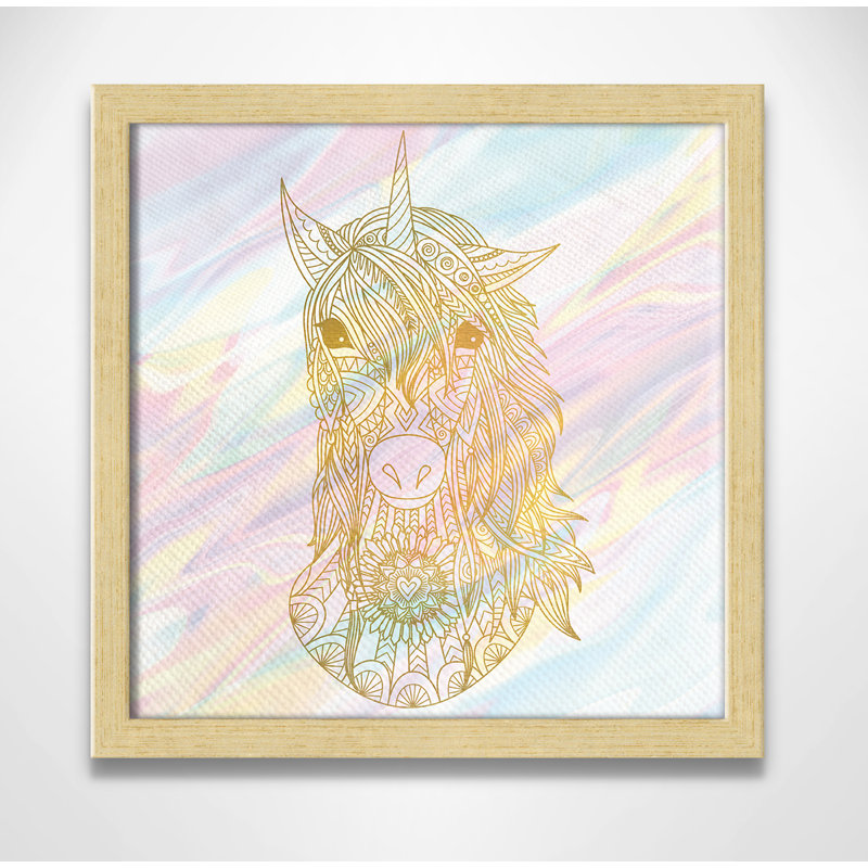 Dreaming licorne 2, H 13 po x l 13 po x P 1,19 po, Cadre boîte champagne