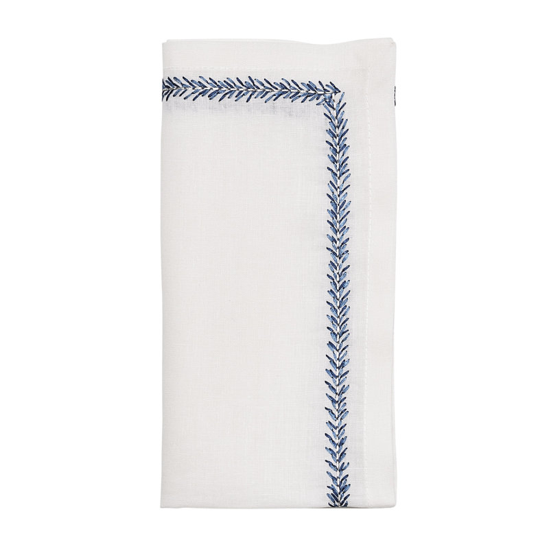 Jardin Napkin, White/Blue