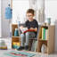 Bibliothèque pour 6 enfants avec coin lecture et coussin, rangement polyvalent pour chambre à coucher, salon-1556762513
