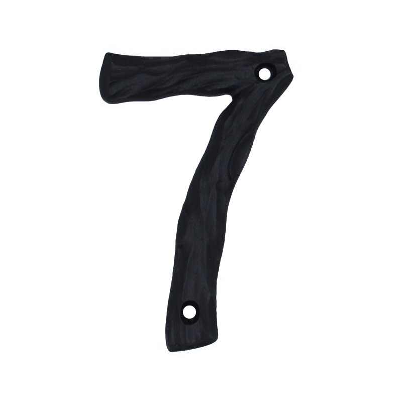 Numéro de maison de 4 po, 7, Noir mat