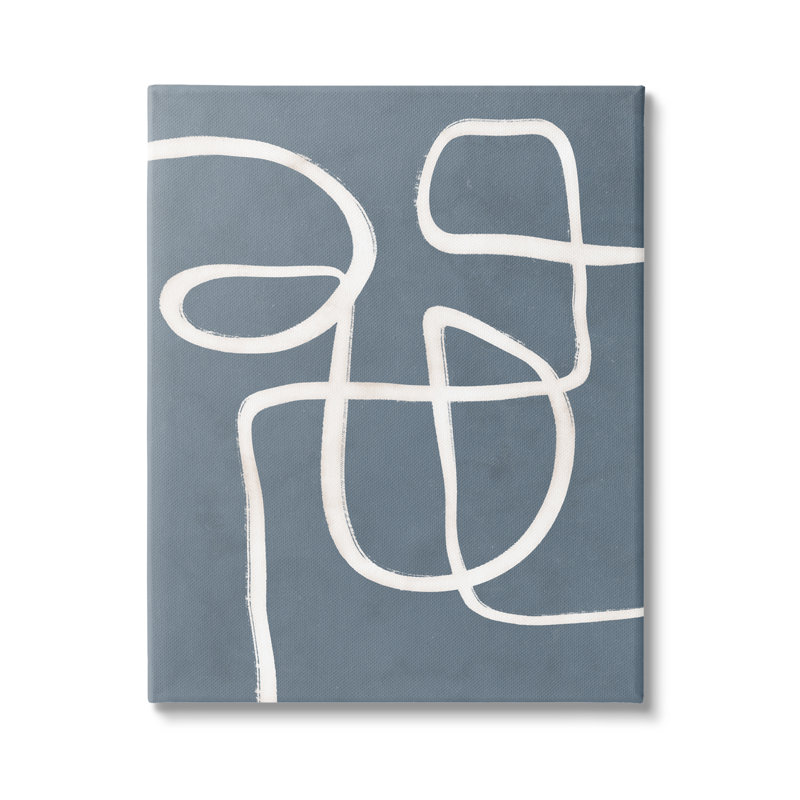 Dessin abstrait ligne abstraite cursive, Plaque murale, H 30 po x l 40 po