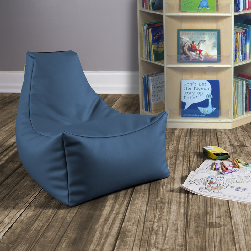 Juniper Jr Classroom Bean Bag Chair, Premium Vinyl, Royal Blue