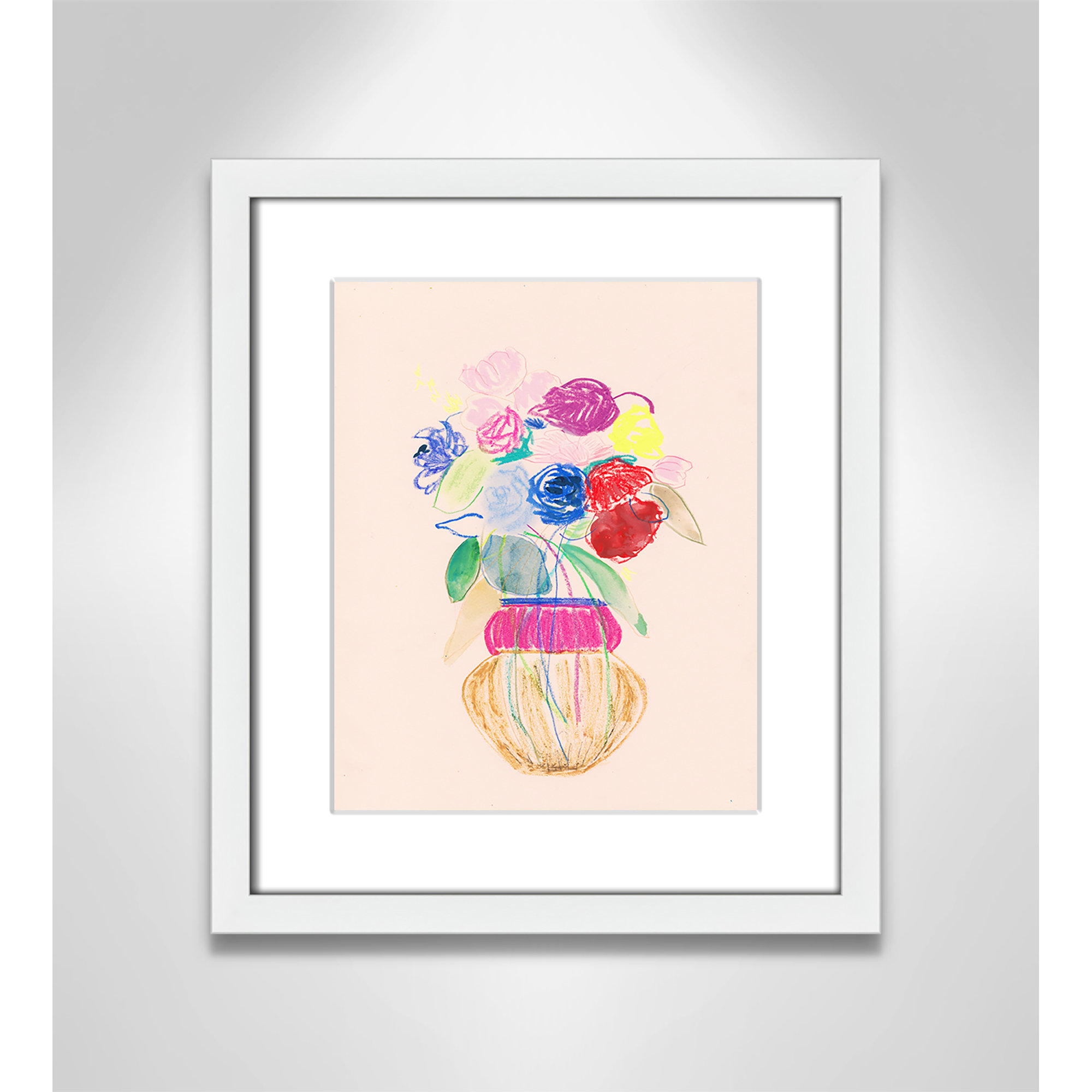 Simple Floral II Print by Bea Dina, White Single Picture Framed Paper, White, 15" H x 13" W x 1.25" D