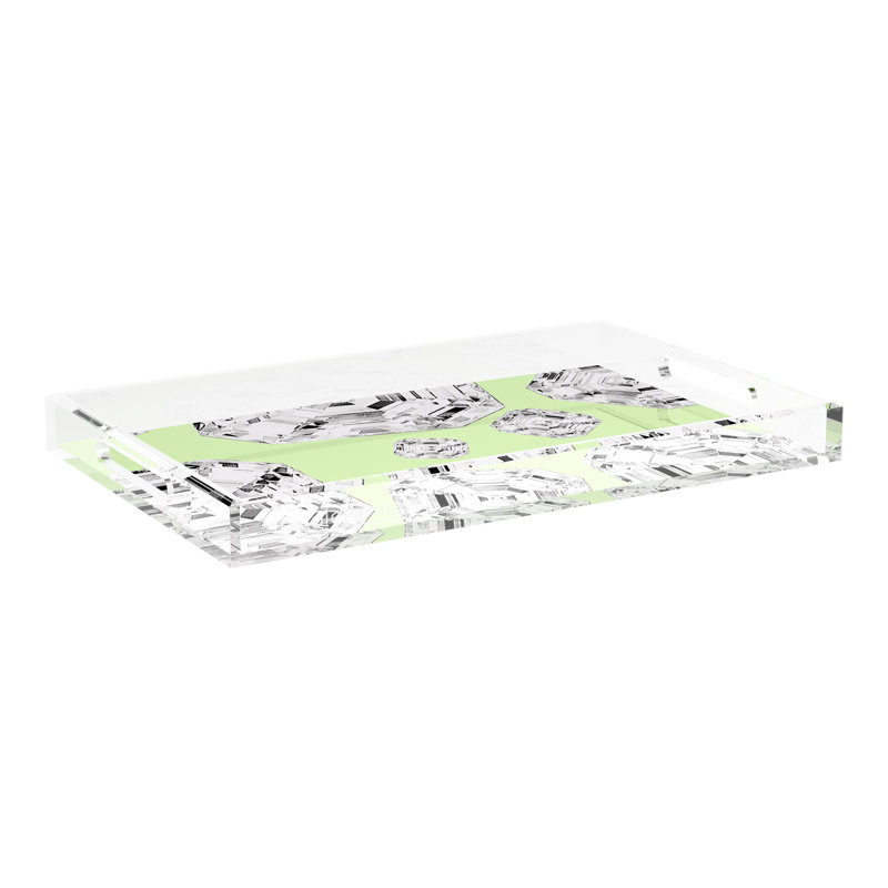 Decorative Tray, 22.5"W x 14.5"D x 2"H, Lime