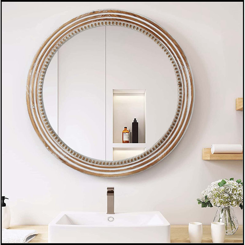 Rond Eleanor avec cadre en bois, 31.5" H x 31.5" W