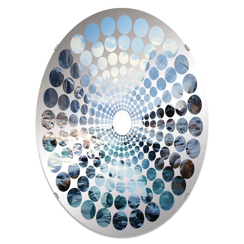 Miroir décoratif Island Glacier en hiver - Radial Dot-MIR113288-Oval, 35,4 po x 23,6 po