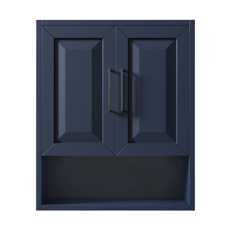 Daria Bathroom Cabinet, Dark Blue/Matte Black Trim