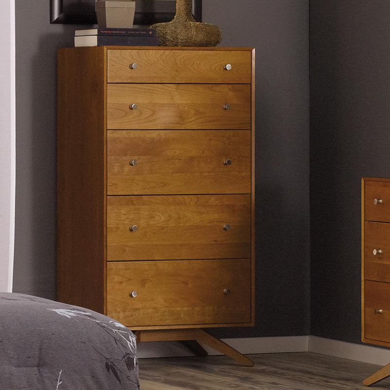 Astrid 5 Drawer Chest, Cognac Cherry