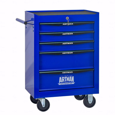Rolling Metal Tool Chest Cabinet With 5 Drawers, 20" 5-Drawer Tool Chest Cabinet With Ball Bearing Drawer Slides, Steel Tool Storage Box Organizer (Tool Cabinet Category)