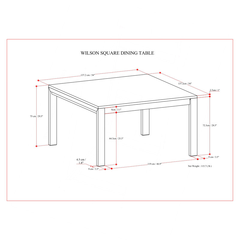Table de salle à manger Wilson, Brun