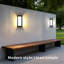 Applique murale d'extérieur moderne noire, luminaires muraux à DEL 20 W avec éclairage de porche extérieur blanc chaud et câblé de 2 000 lumens et 3 000 K pour la maison (paquet de 2)
