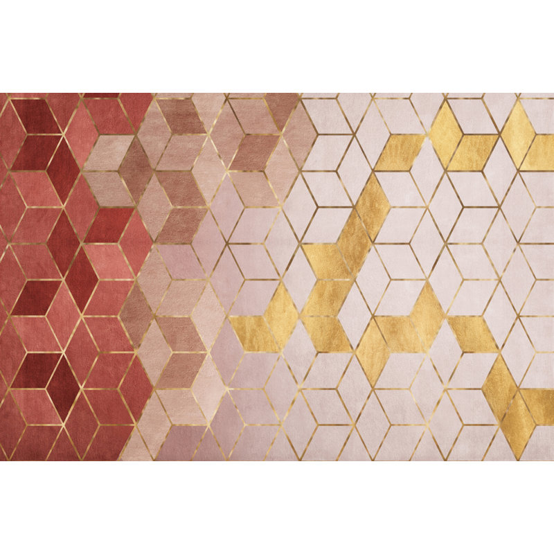 Coad Vinyl Machine Printed Area Rug, Rectangle 5'3" x 7'10.5"