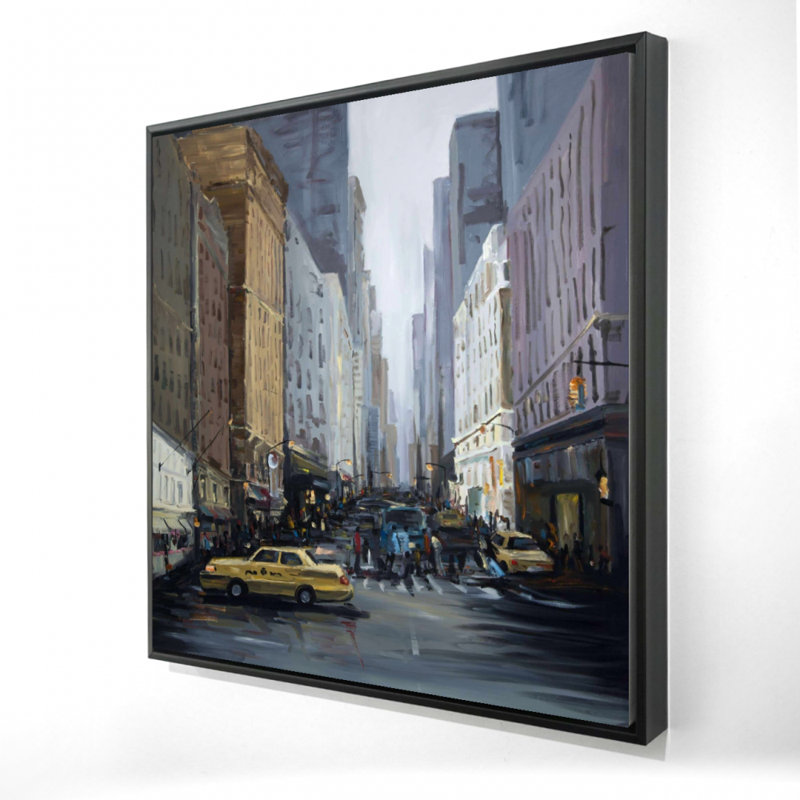Art mural encadré, "In the City", H 25,25 po x l 25,25 po