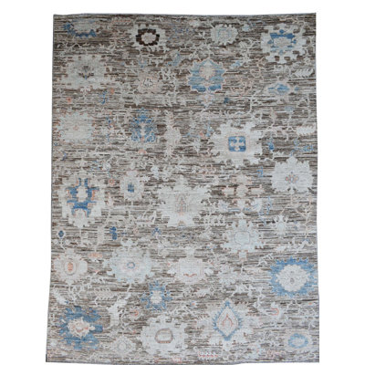 Oushak Rugs One-of-a-Kind Rectangle 10'1" X 13'7" New Age Area Rug Brown