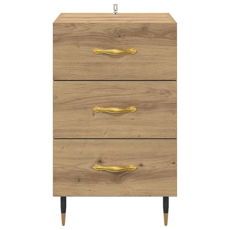 40cm W Manufactured Wood Bedside Table, Artisan Oak