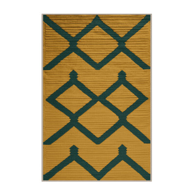 Machine Washable Trellis Brown Area Rug