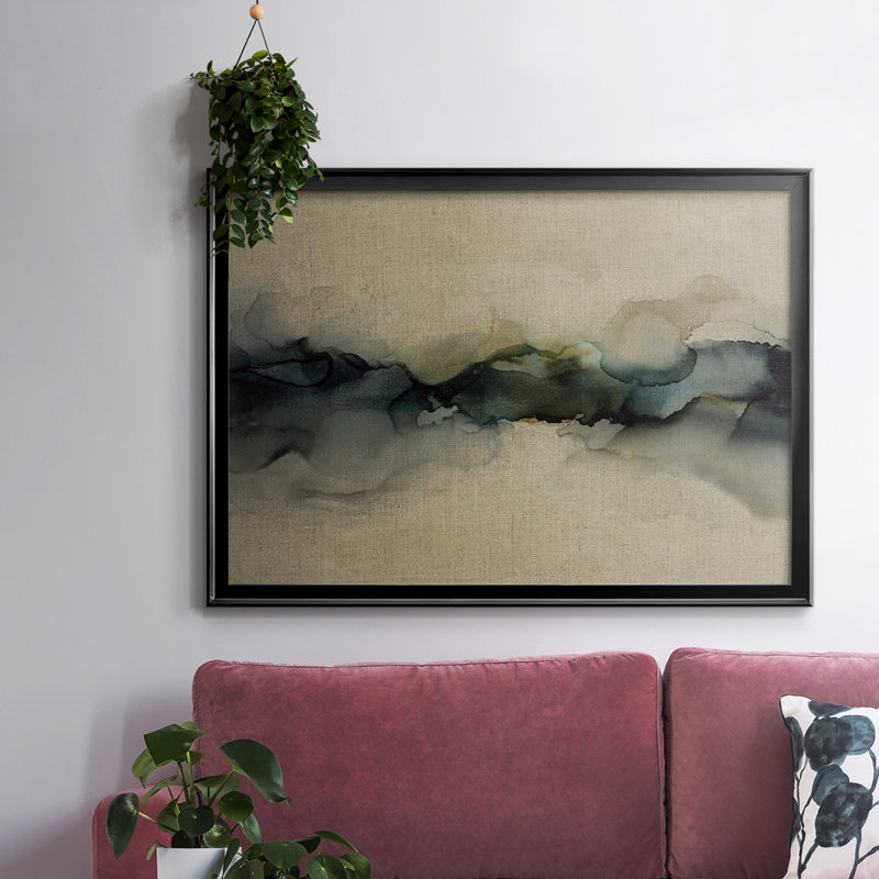 " Ocean Streams ", Black Closed Corner Framed Canvas, 26" H x 38" W x 1.5" D