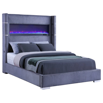 Haven Grey Upholstered Queen Bed
