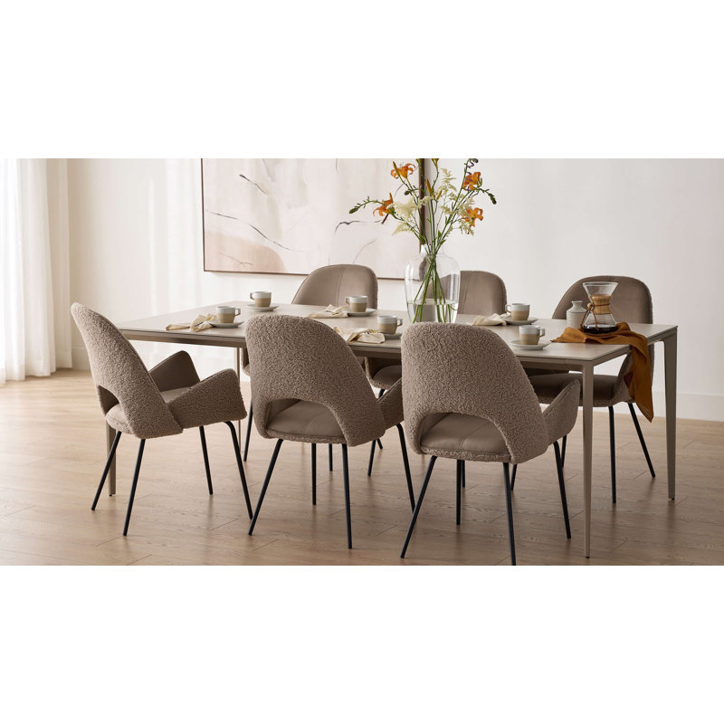 Cayman Ceramic Outdoor Dining Table, Travertino, 70", 70"