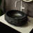 Luna 20'' Bathroom Sink, Irregular Oval Resin Vessel Basin With Stone Pattern, Artistic Style Sink, No Faucet, Dark Gray 