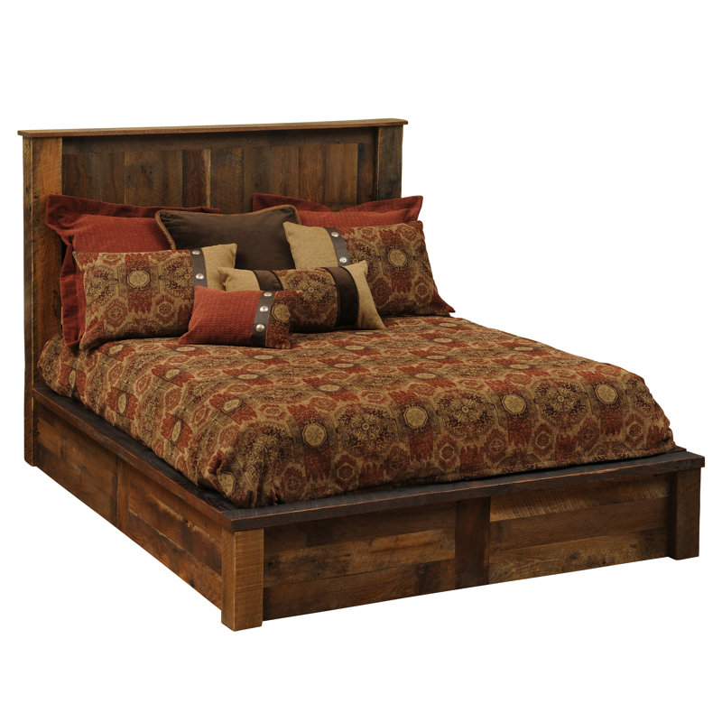 Fireside Lodge Barnwood Traditional Platform Bed - Queen, Queen
