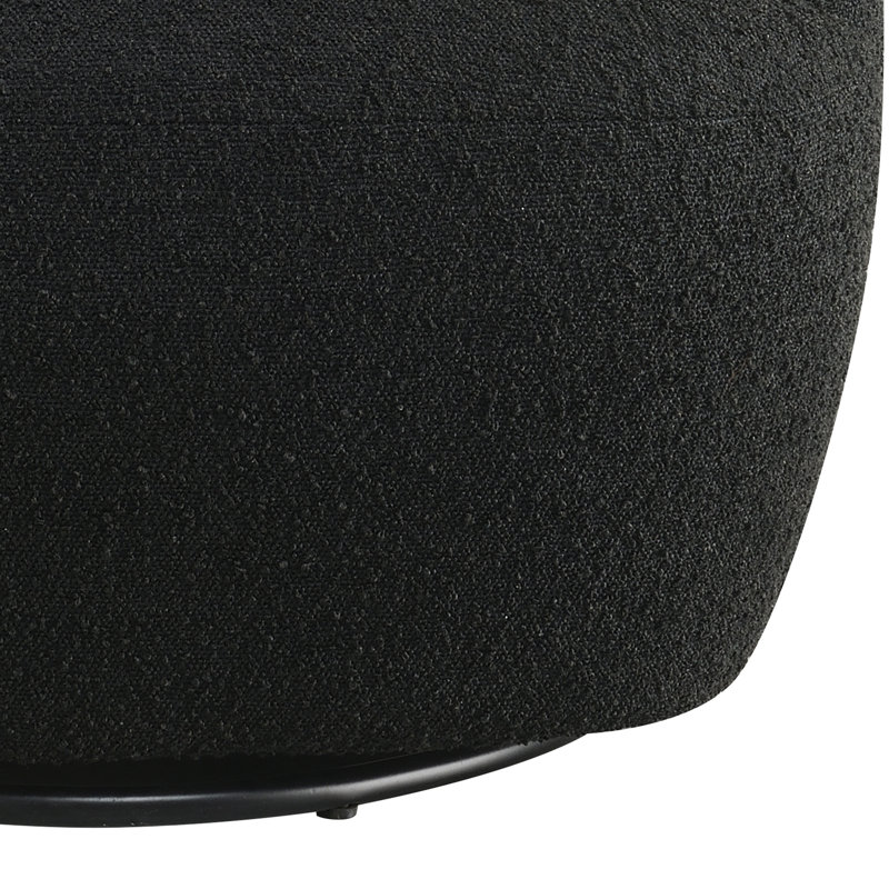 Fauteuil pivotant Claire Boucle, Polyester noir