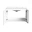 Meuble-lavabo mural 30 po avec lavabo en céramique, 2 portes à fermeture en douceur, meuble-lavabo blanc brillant et 1/2 porte en verre gris, contreplaqué-129864871