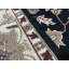 Tapis noir et beige noué à la main de haute qualité