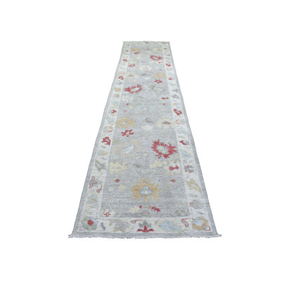 Tapis de couloir gris en laine 3 pi x 13 pi 5 po Angora Oushak 709EFB6046034BE6B3C040E1B0BD6036