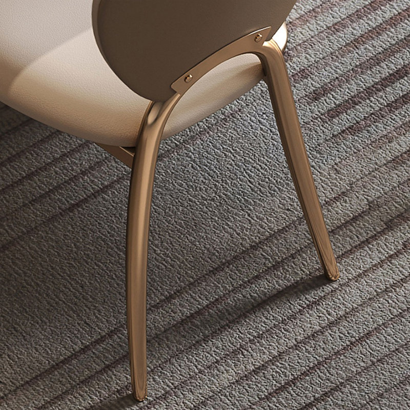 Beige Solid Back Side Chair(Set of 2)
