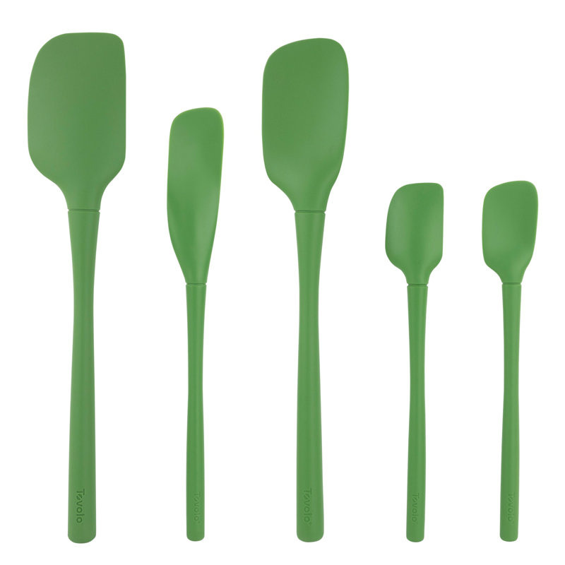 Ensemble de 5 spatules en silicone Tovolo Flex-Core pour la cuisson et la cuisson, Pesto