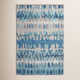 Paint Chip Blue Machine Washable Rug