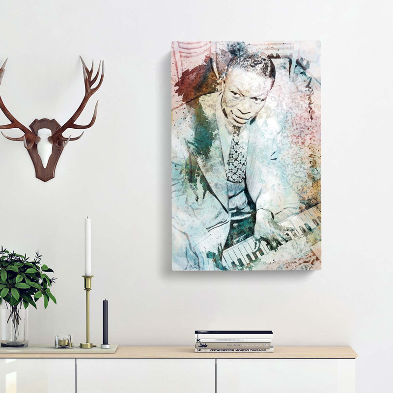 Nat King Cole In Abstract - Wrapped Canvas, 50cm H x 35cm W x 3cm D