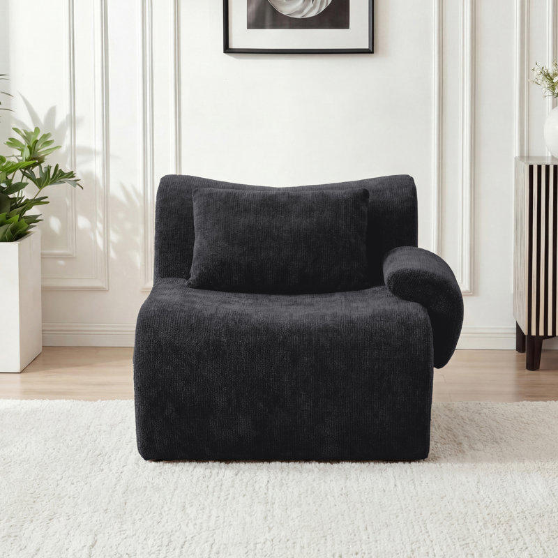 Fauteuil rembourré Welliver, Noir, Oui