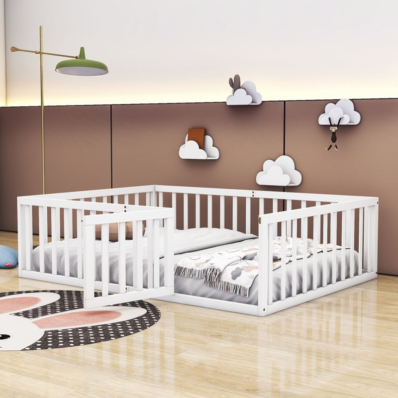 Structure de lit de jour Hendrelino, Double, Blanc