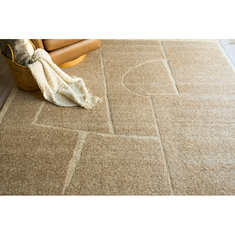 Amara Hand Knotted New Zealand Wool Camel Area Rug, 10'X14'