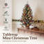 90cm / 3ft Tabletop Pre-lit Mini Christmas Tree with 8-Modes LED Lights, Pine Cones, Berries & Snow Flocked